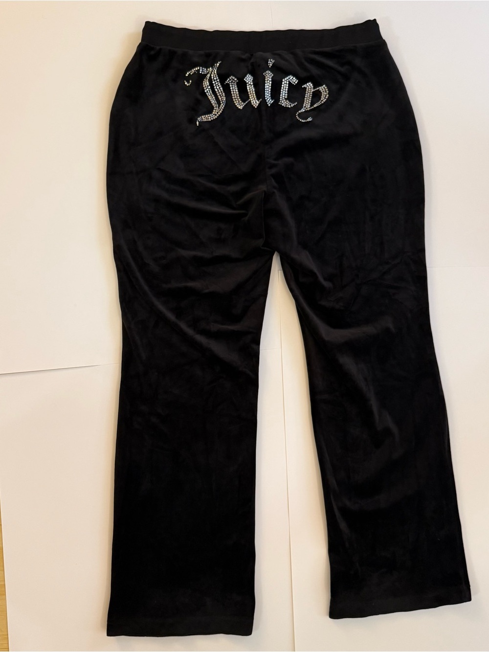Juicy Couture Black Velour Tracksuit Set - Rhinestone Gothic Back Logo - Size 1X - Picture 5 of 9